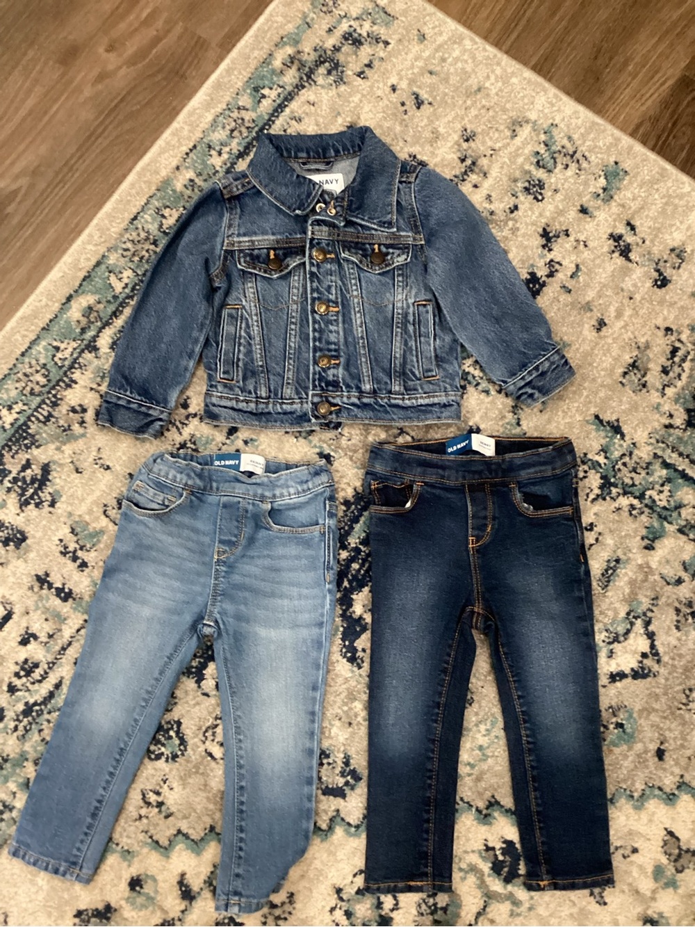 Old Navy Girls' Denim Jacket and Jeans- Light & Dark Blue